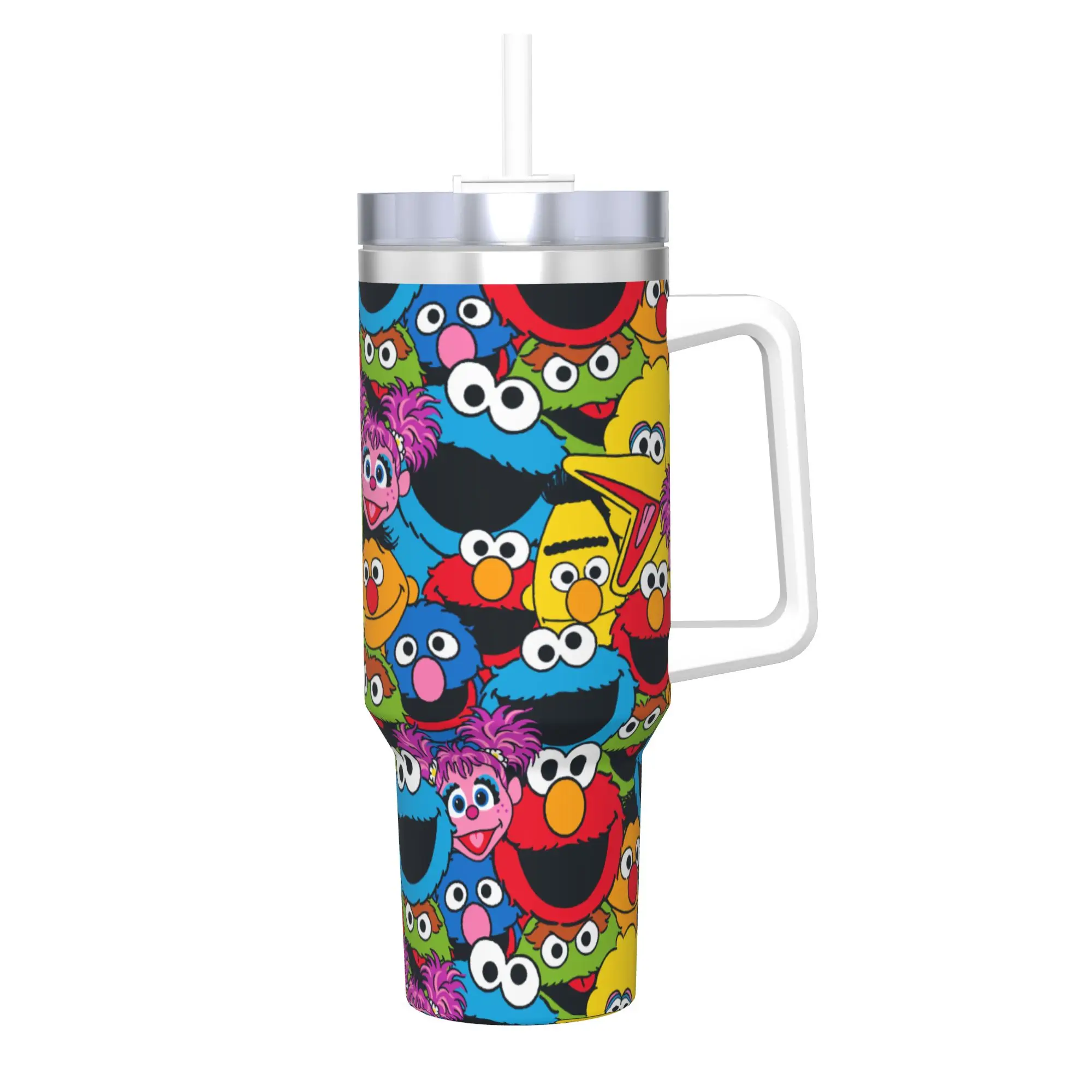 Stainless Steel Tumbler Cookie Monster Cartoon Thermal Mug  Heat Preservation Cold and Hot Mugs Cup Travelist Water Bottle
