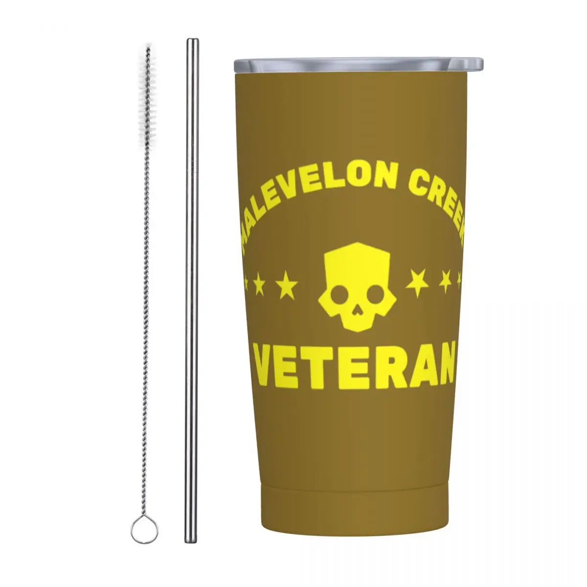 Helldivers - Malevelon Creek Veteran  Stainless Steel Tumbler Vacuum Insulated Mugs Thermal Cold Cups Straw With Lid 20oz