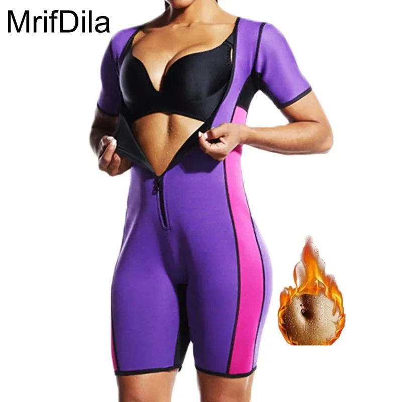 MrifDila Sauna Kombinezony dla kobiet Sauna całego ciała Trener talii Shapewear Trening dresowy Kombinezony do sauny Wyszczuplające urządzenie do