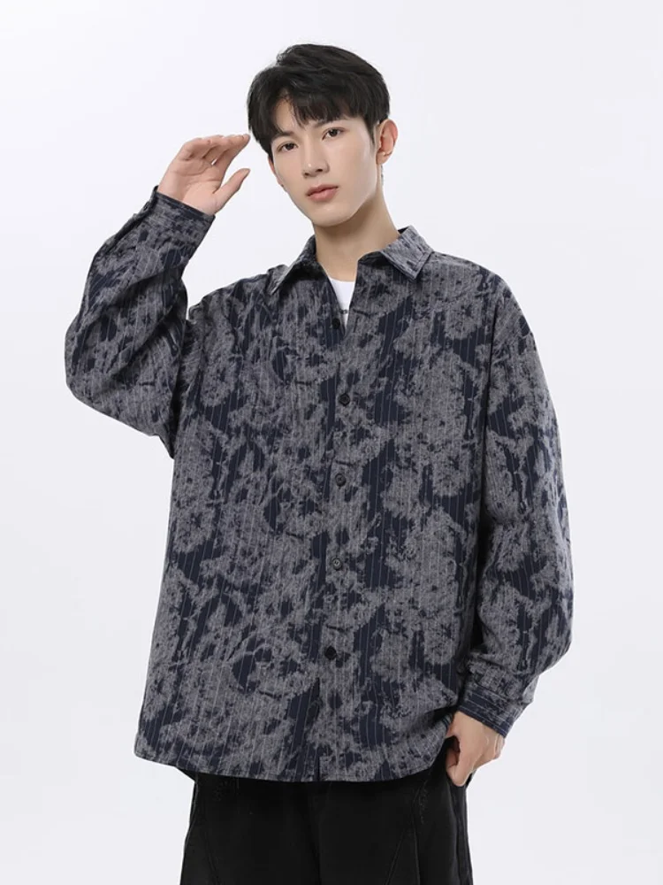 

Мужская повседневная куртка в американском ретро-стиле с эффектом тай-дай, серия Haome, весенне-осенняя верхняя одежда