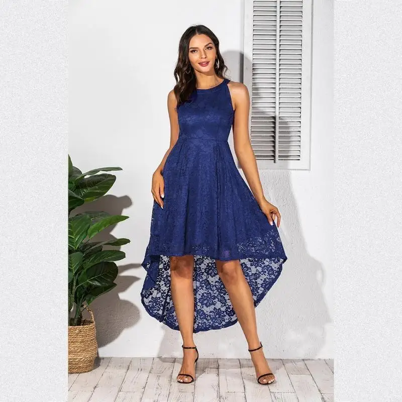 l38e-abito-lungo-midi-a-pieghe-a-pieghe-con-orlo-alto-e-basso-in-pizzo-con-scollo-all'americana-da-donna