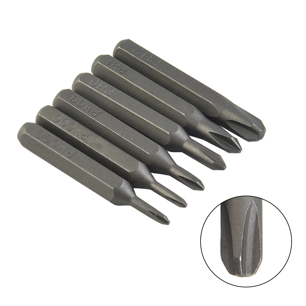 H4×28mm Cross Screwdriver Bits Magnetic Batch Head Chrome PH0000 PH000 PH00 PH0 PH1 PH2 4mm Hex Shank Hand Tools