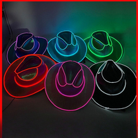 Halloween Pearl Light Hat Carnival Party LED Wireless Fluorescent Seven-color Denim Luminous Hat Laser Irider Denim Hat