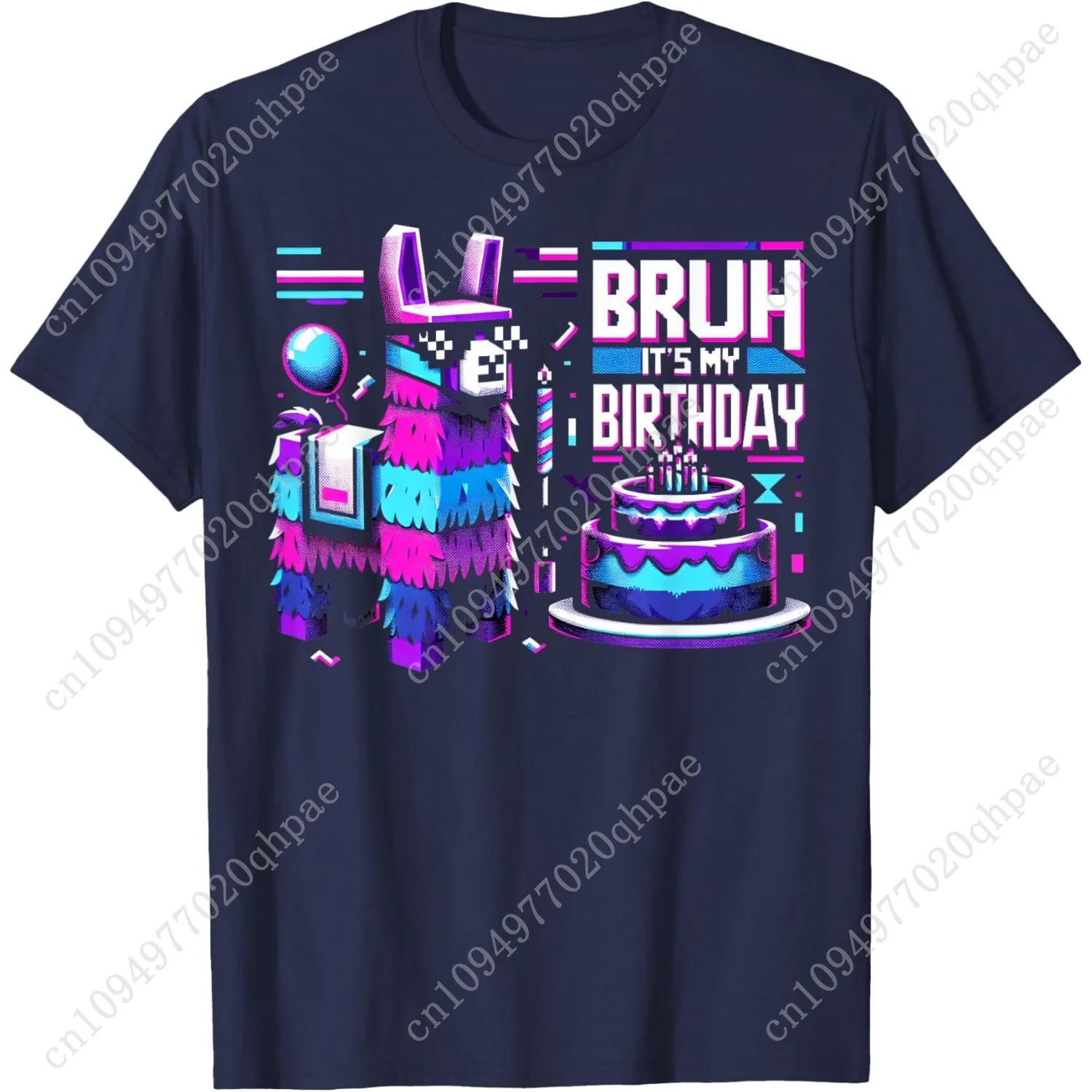 Camiseta Bruh é meu aniversário Llama Pinata Boy Girl Family Party Bday