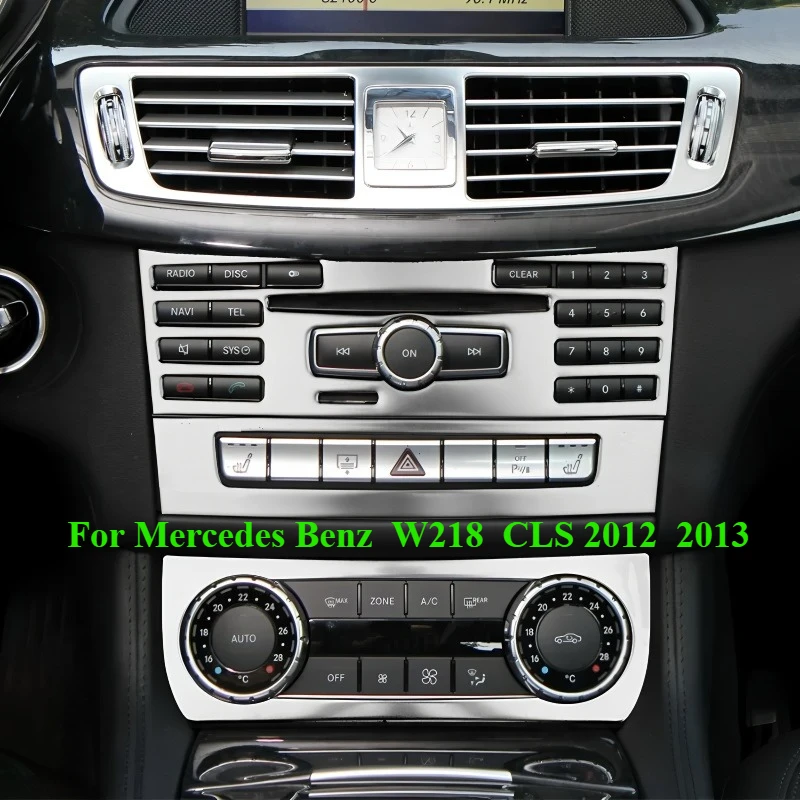 Car Center Console Air Conditioning CD Control Panel Cover Trim For Mercedes Benz CLS 350 cls300 W218 2012 2013 Auto Accessories