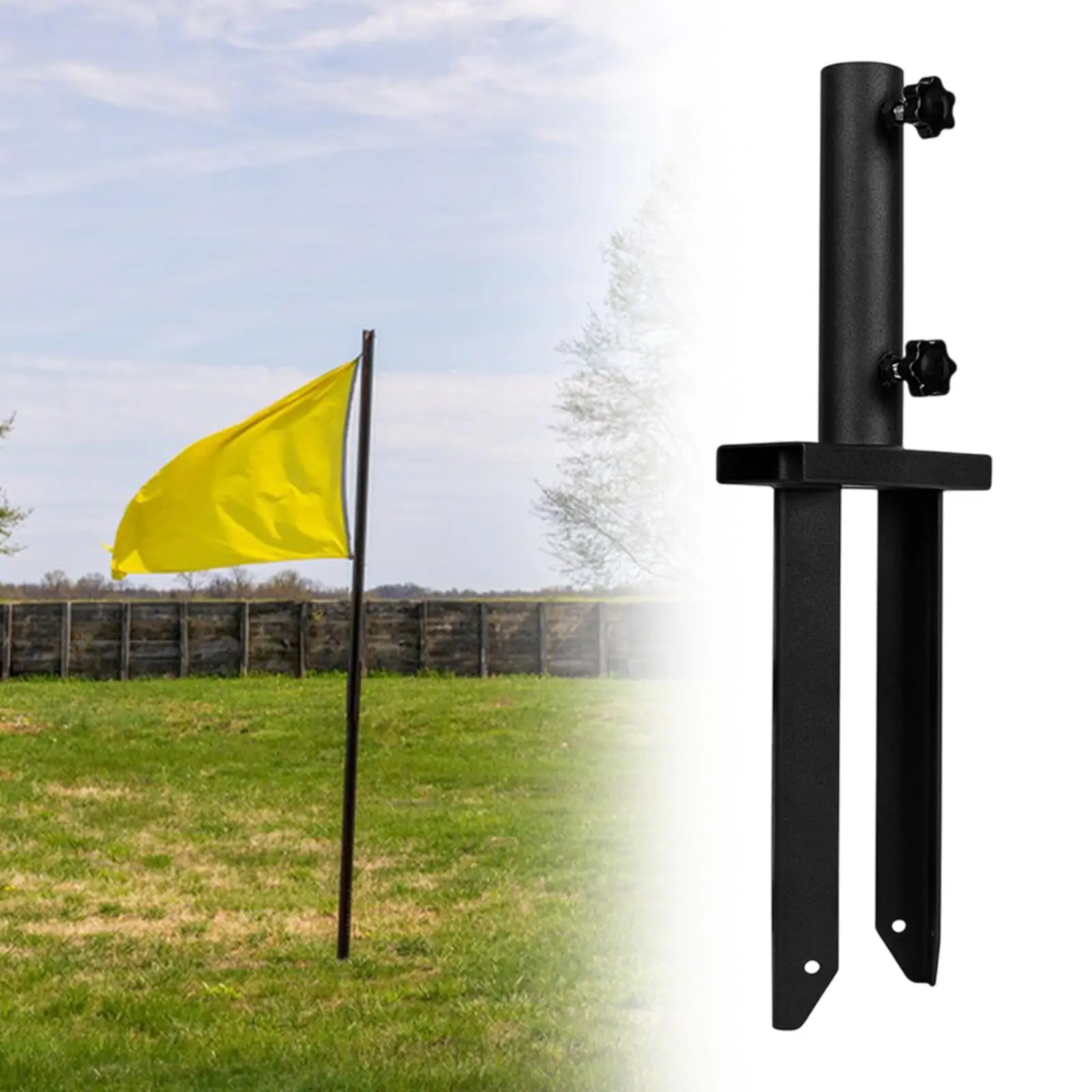 

Flag Stake Support Holder Heavy Duty Beach Flag Pole Spike for Road Guidance Advertising Rafting Races Dragon Boat Races Patio