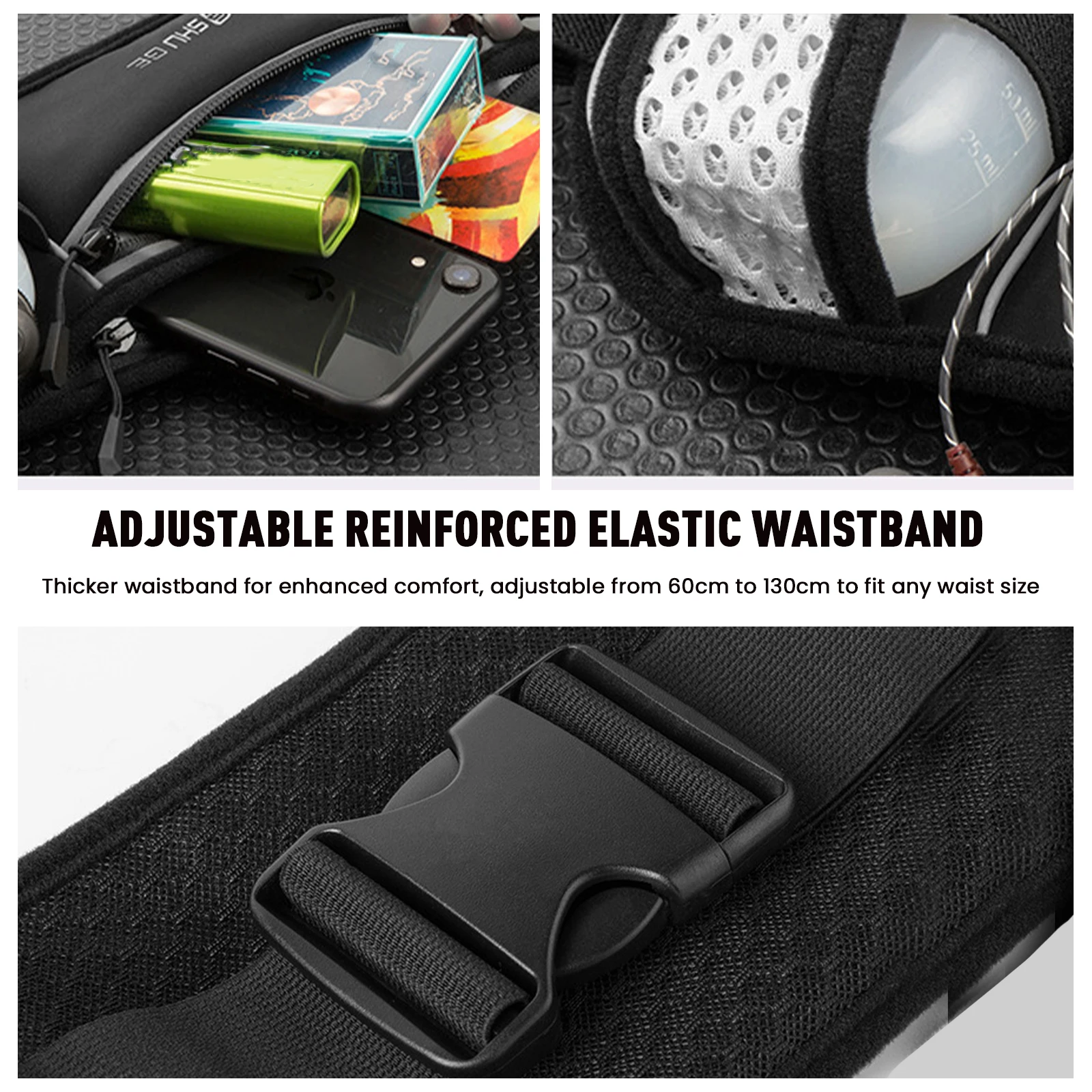 

Running Belt with Bottles Waist Bag with Adjustable Strap Cycling Bag for Running Hiking Walking Cycling