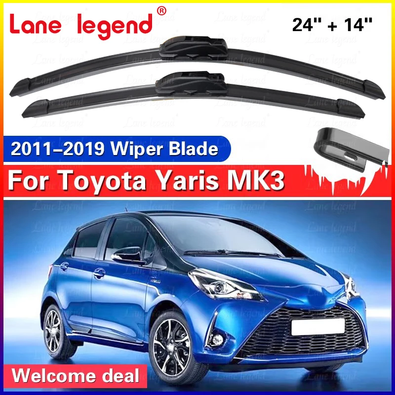 Pióra wycieraczek samochodowych do Toyota Yaris MK3 2011-2019 przednia szyba szczotka przeciwdeszczowa akcesoria samochodowe 2016 2017 2018 24 "+ 14"