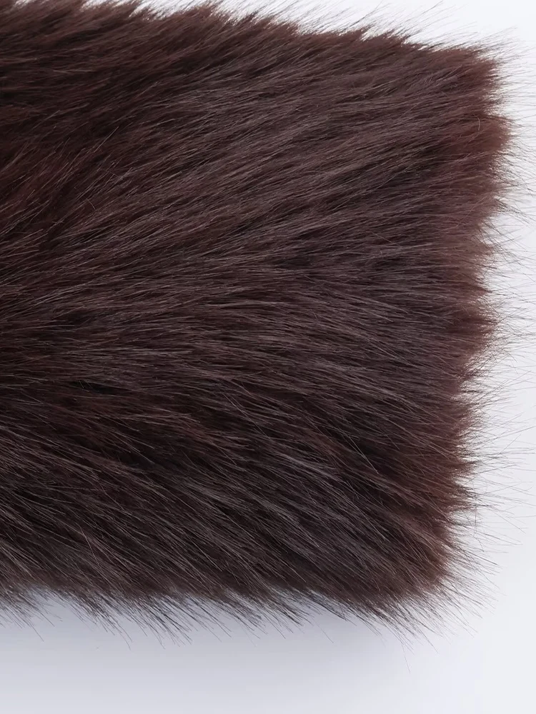 European and American style 2025 winter new arrivals women's clothing versatile faux fur effect short hooded coat