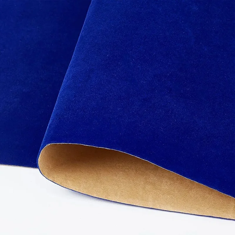 45cm*1/3/5/10m Blauer Selbstklebender Flockstoff Samt-Stoff Klebender Velours-Stoff für Schmuckboxen und Auto-Innenausstattung – Detail 2