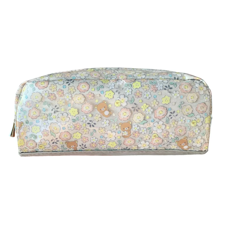 Rilakkuma Pencil Case Pouch Floral Cartoon Bear Cute School Pencil Cases for Kids Girls Kawaii Pen Bag Stationery Storage Bag