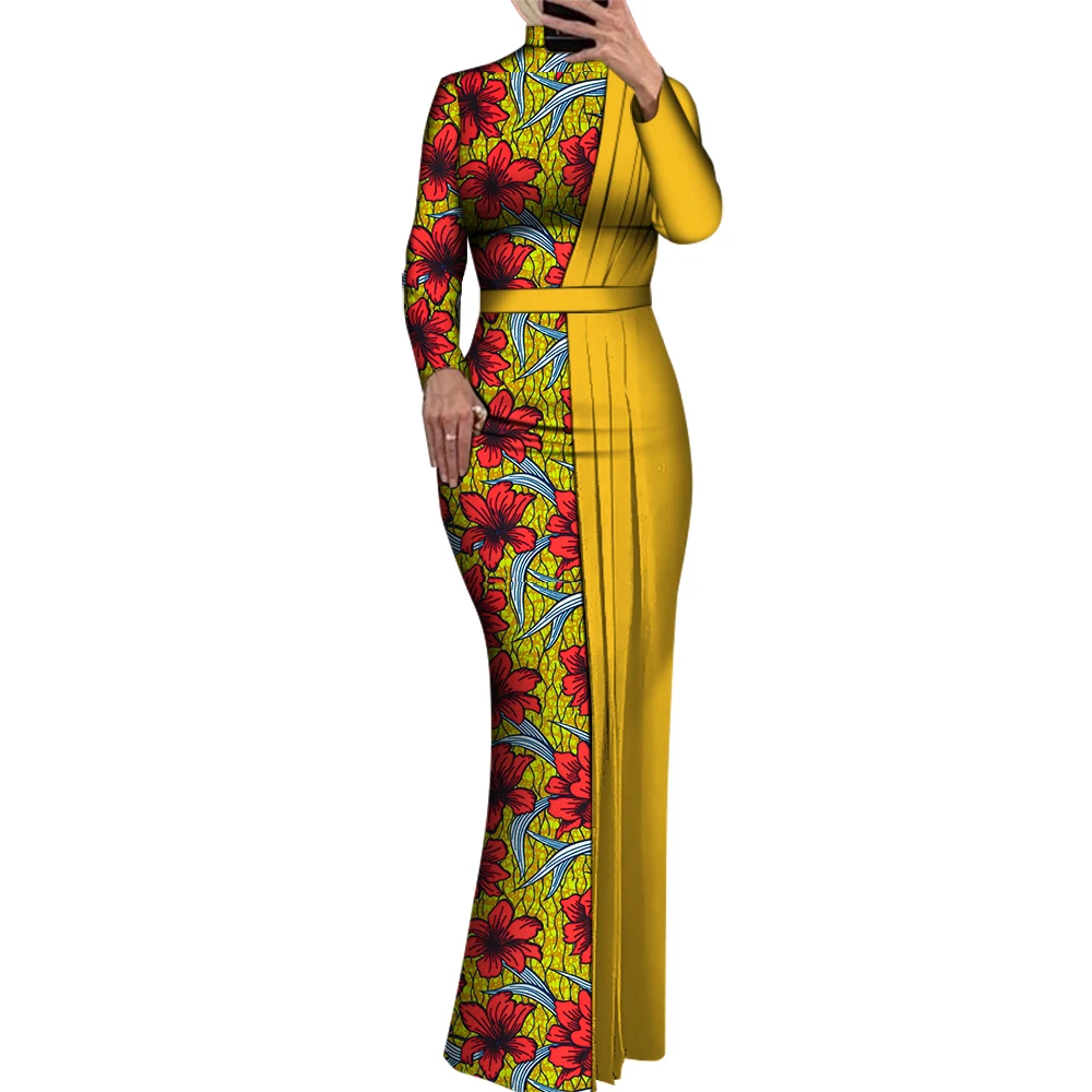 Dashiki Dress Elegant Women African Print Dress for Wedding Party Vestidos Ankara Style Long Bodycon Evening Dress WY8916