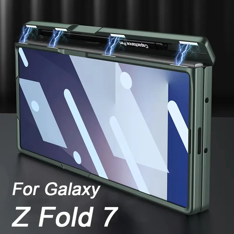 Hot sales Magnetic Hinge 360 Protective Case For Samsung Galaxy Z Fold 7 Pen Holder Screen Glass Stand Cover Galaxy Z Fold7 Case