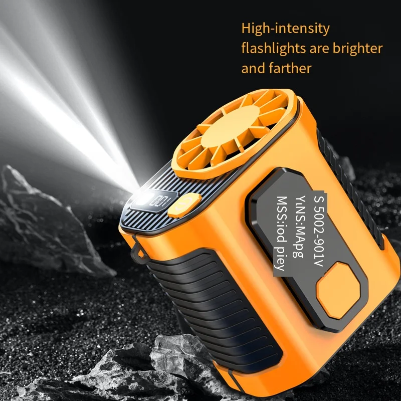 

Портативный вентилятор на пояс с высокой скоростью вращения и мощной подсветкой для сварочных работ, работы на открытом воздухе и в условиях высоких температур