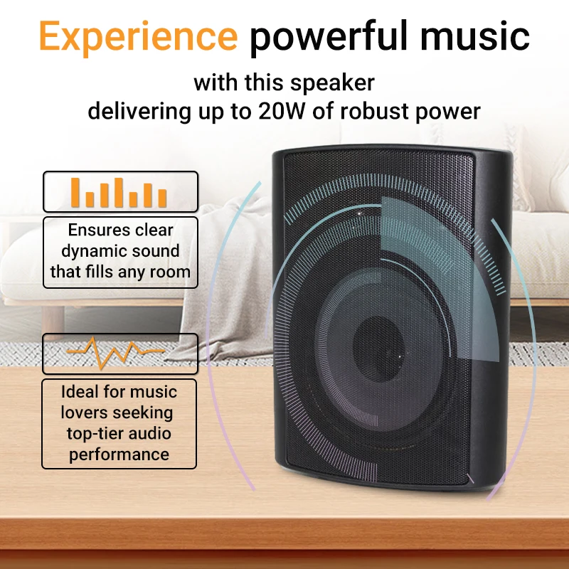 High Quality 5 Inch 2-Way 30W Wall Mount Stereo Loudspeaker Plastic Woofer for Home Theatre Outdoor for Public Address System