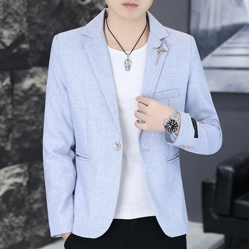 

HOO 2024 Men's Spring New Slim Fit Leisure blazer