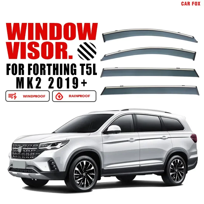 Fit for Dongfeng Fengxing Forthing T5 T5L Window visor Car Sun Rain Guard Vent Shade Deflector Wind Weathershield Moulding Trim