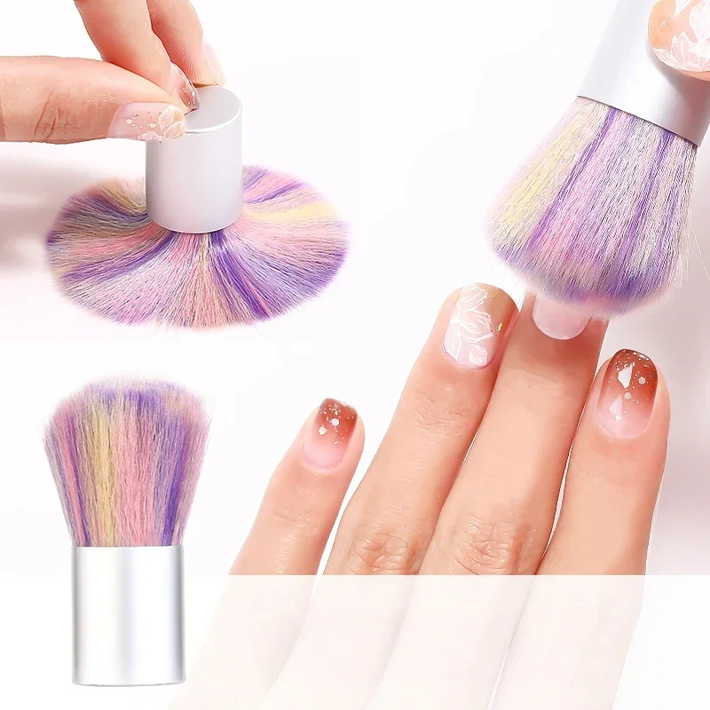 

Rainbow Color Nail Cleaning Brush Tool Remove Dust Powder Nail File Art Manicure Pedicure Acrylic Makeup Care nail brush