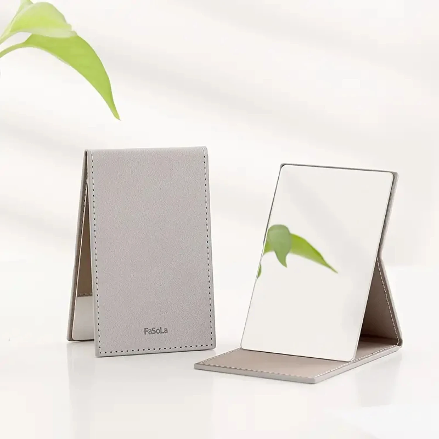 Espelho de maquiagem dobrável espelho de vaidade de viagem com desktop espelho de maquiagem para cosméticos beleza pessoal espelhos portáteis