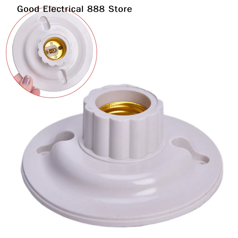【GE】1pcs High Quality E27 LED Light Bulb Holder Round Socket E27 Base Hanging Lamp Socket Screw Base Light Bulb