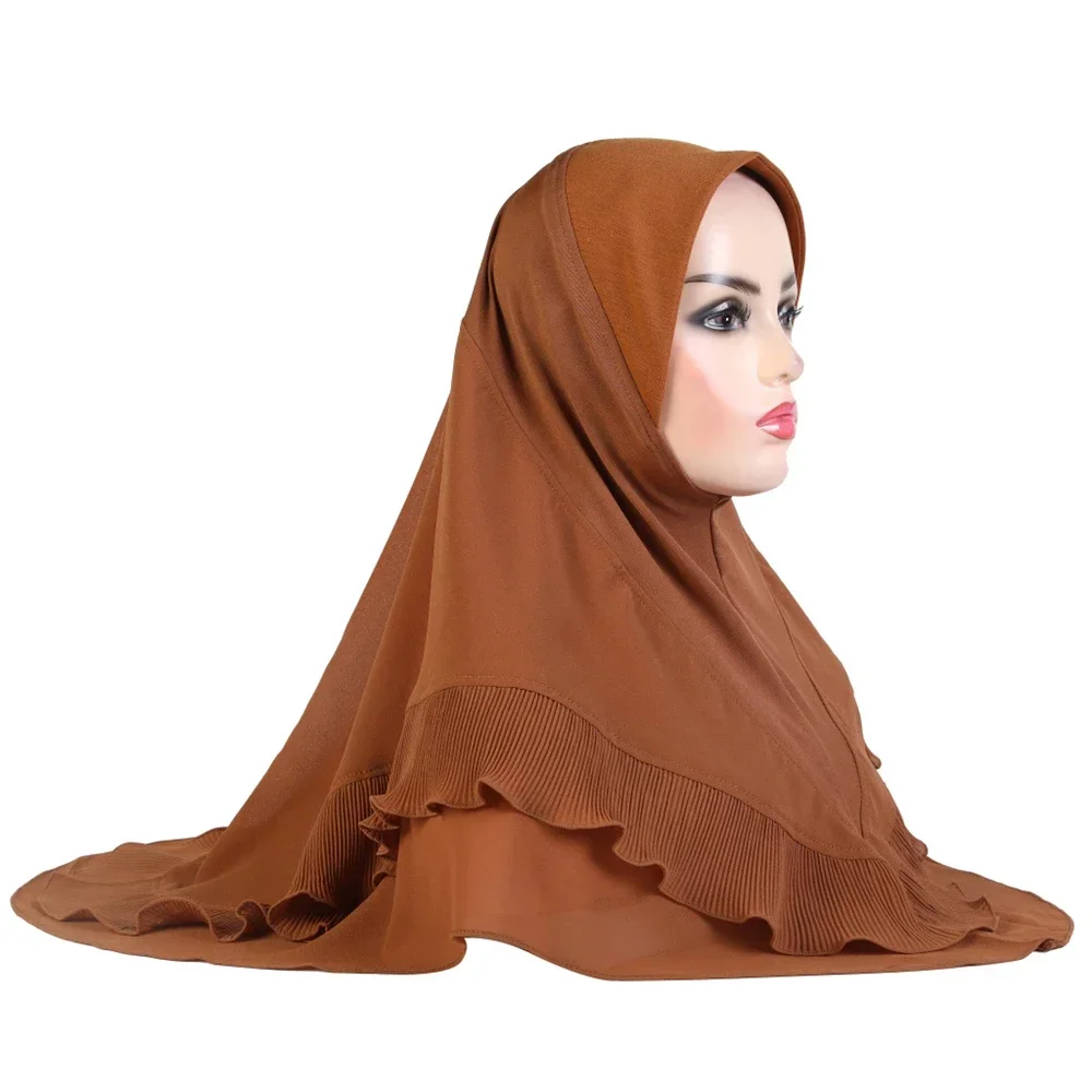 Malásia Moda Headwraps Tampas Turbante Ramadan para Mulheres Muçulmano Instantânea Hijab One Piece Amira Xales Headband Khimar Cachecol Femme