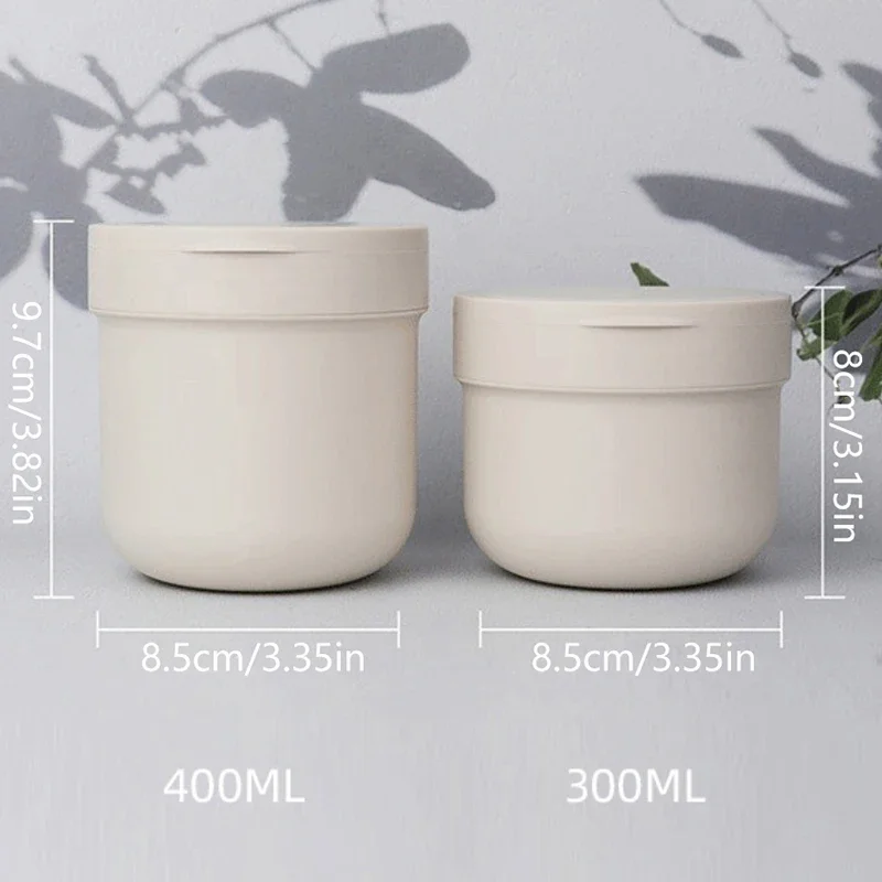 1pcs 300/400ml Refillable Makeup Remover Jar With Spoon Plastic Empty Makeup Jar Pot Travel Face Cream Lotion Cosmetic Container