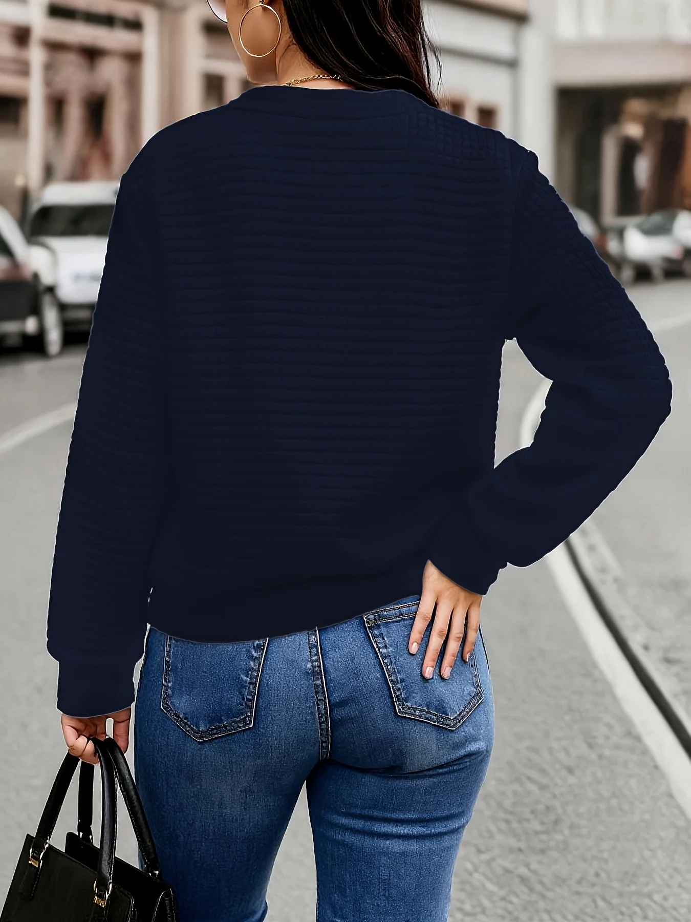 Damen-Steppjacke in Übergröße mit Reißverschluss, stilvolle Freizeitjacke für ganzjährigen Komfort – Detail 17