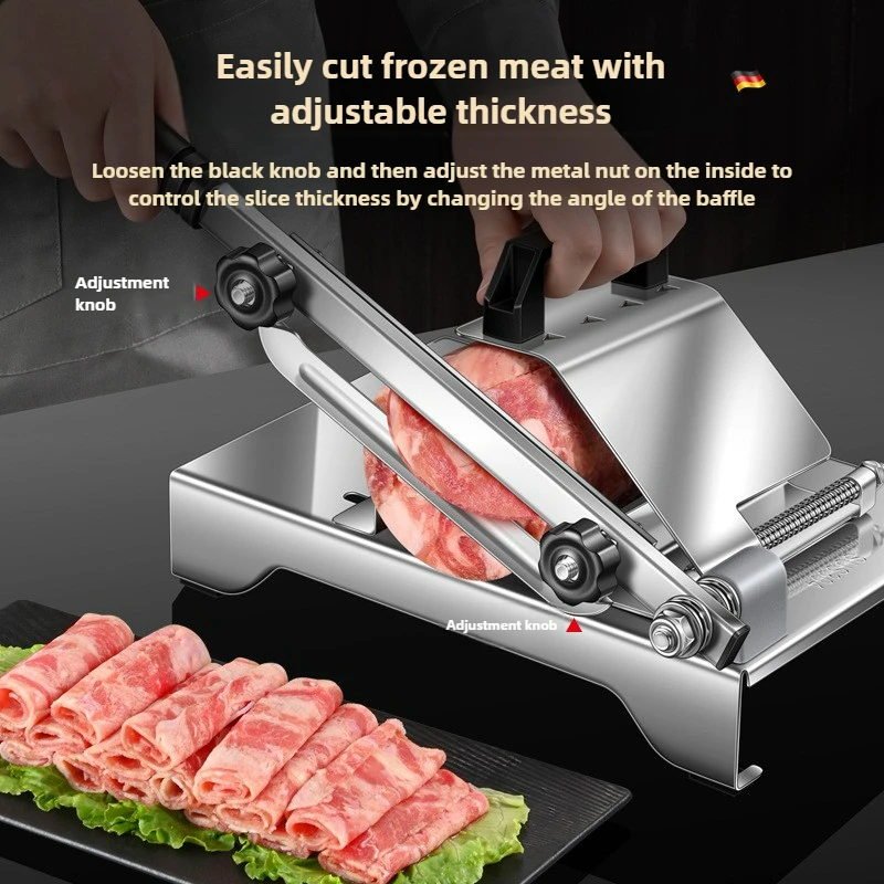 قطاعة اللحوم اليدوية الاحترافية 304 شفرة فولاذية لقطع لحم البقر المجمد ولحم الضأن أداة إعداد الطعام التجارية للمطبخ المنزلي #3