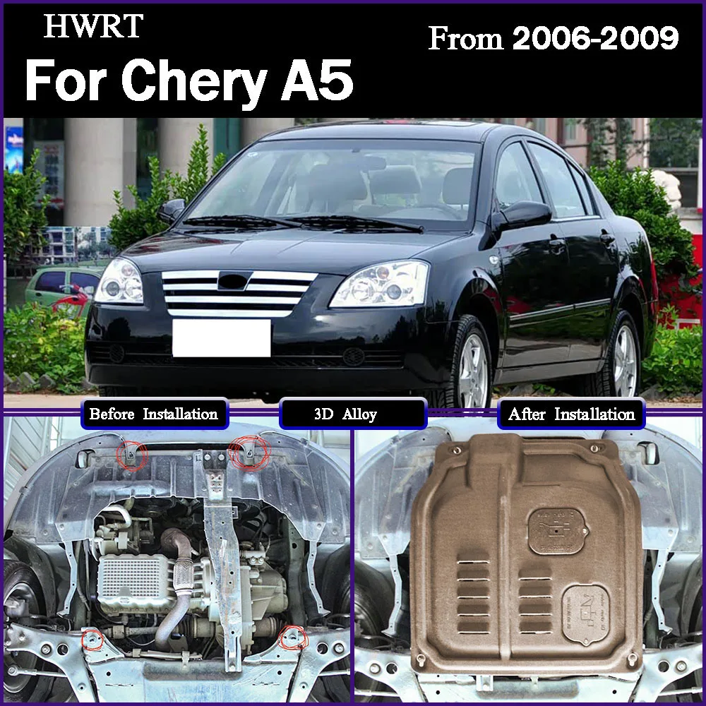 

Under Engine Splash Shield Mud Guard Board Mudguard Black Fender Cover Plate Protect For Chery A5 2006-2009 1.5L 1.6L 1.8L