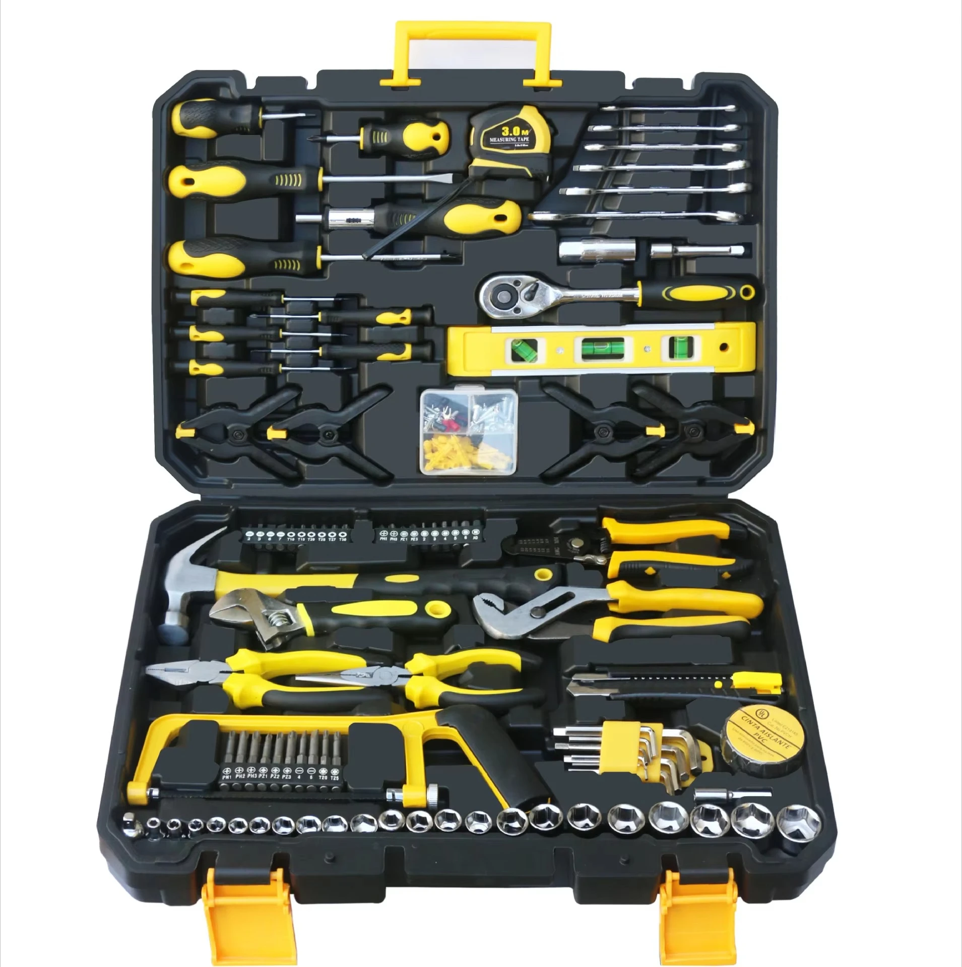 

Household hardware tool set, toolbox, electrician, woodworking manual repair combination