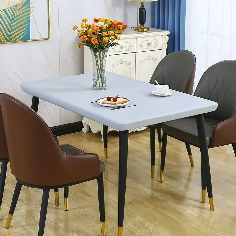80x150cm Leather Tablecloth with Elastic Rope for Full Coverage Heat-resistant Table Mat for Dining Tables Coffee Table Cloth