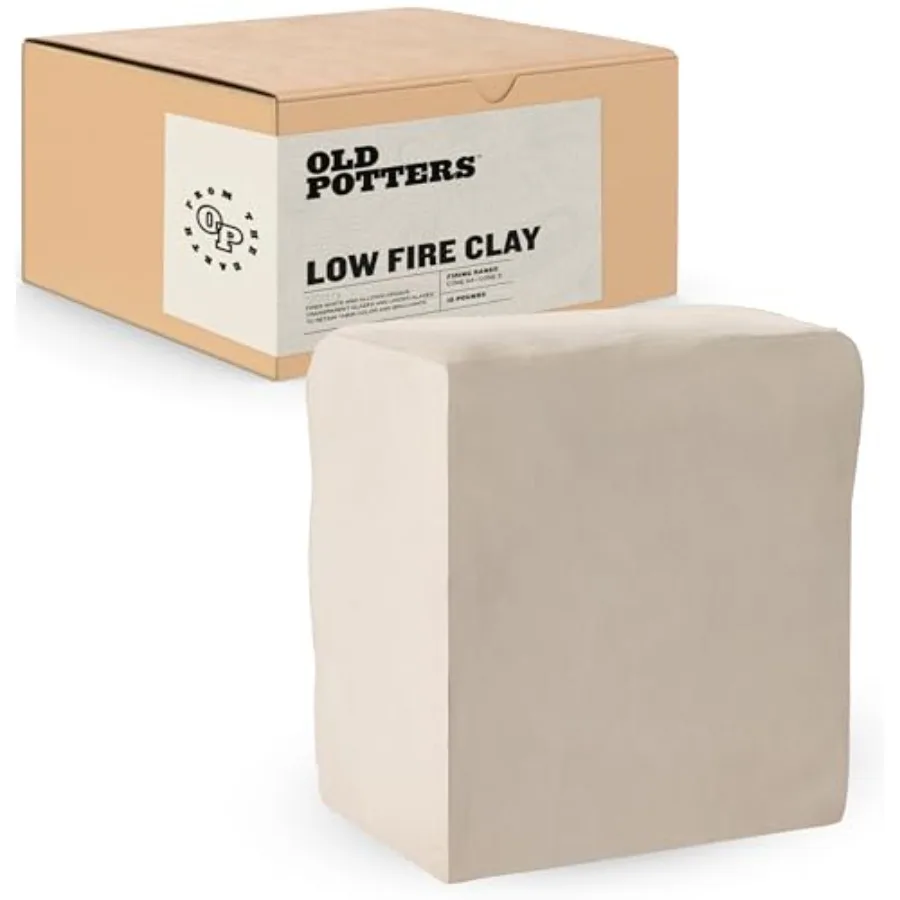 Low Fire Pottery Clay White, 10 lbs Cones 06-04 Made in USA Modeling Clay for Wheel Throwing and Hand Building, Pottery and Scu