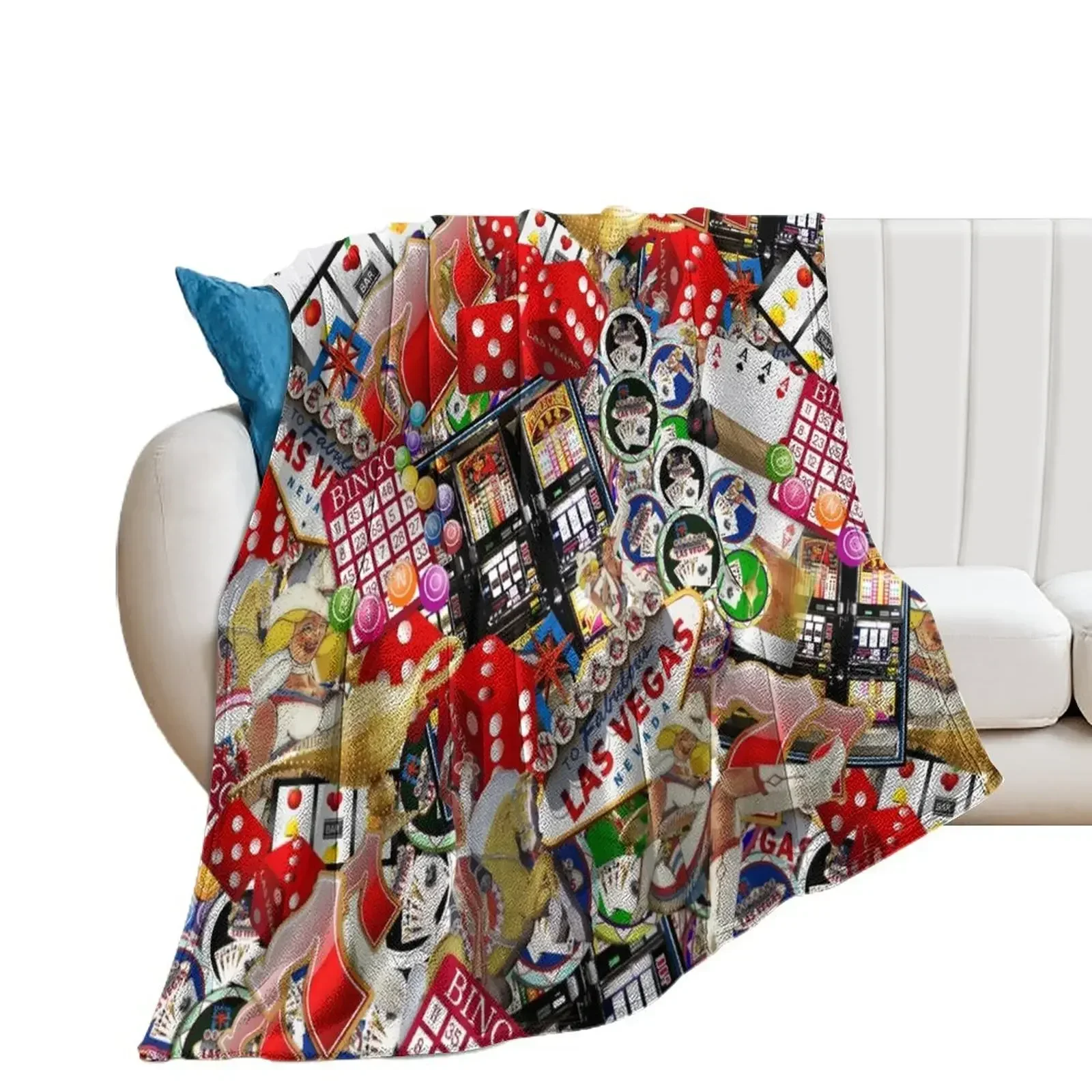 Gamblers Delight - Las Vegas Icons Throw Blanket anime Comforter Bed linens Blankets