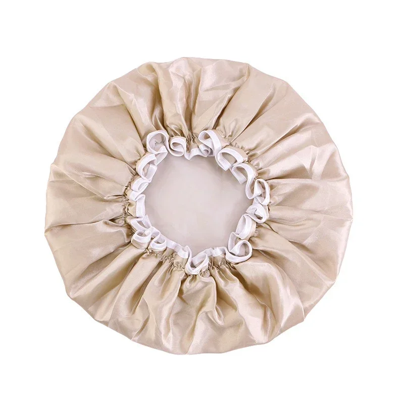 Toucas de cabelo de cetim para mulheres dormindo, gorros de banho, camada dupla ajustável, capa de chapéu, acessórios de estilo de cabelo encaracolado