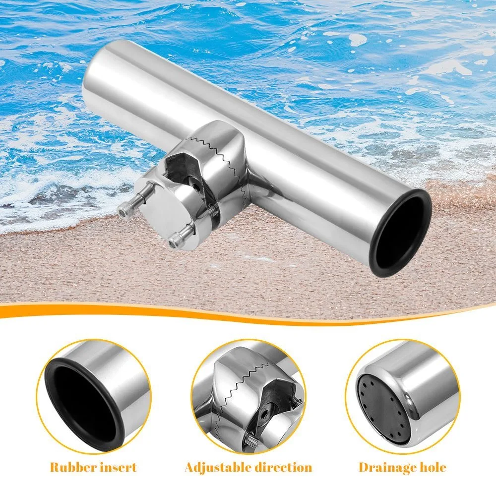 STAINLESS STEEL FISHING ROD HOLDER, UNIVERSAL ADJUSTABLE BOAT FISHING ROD MOUNT BRACKET FOR OUTDOOR BANK FISHING