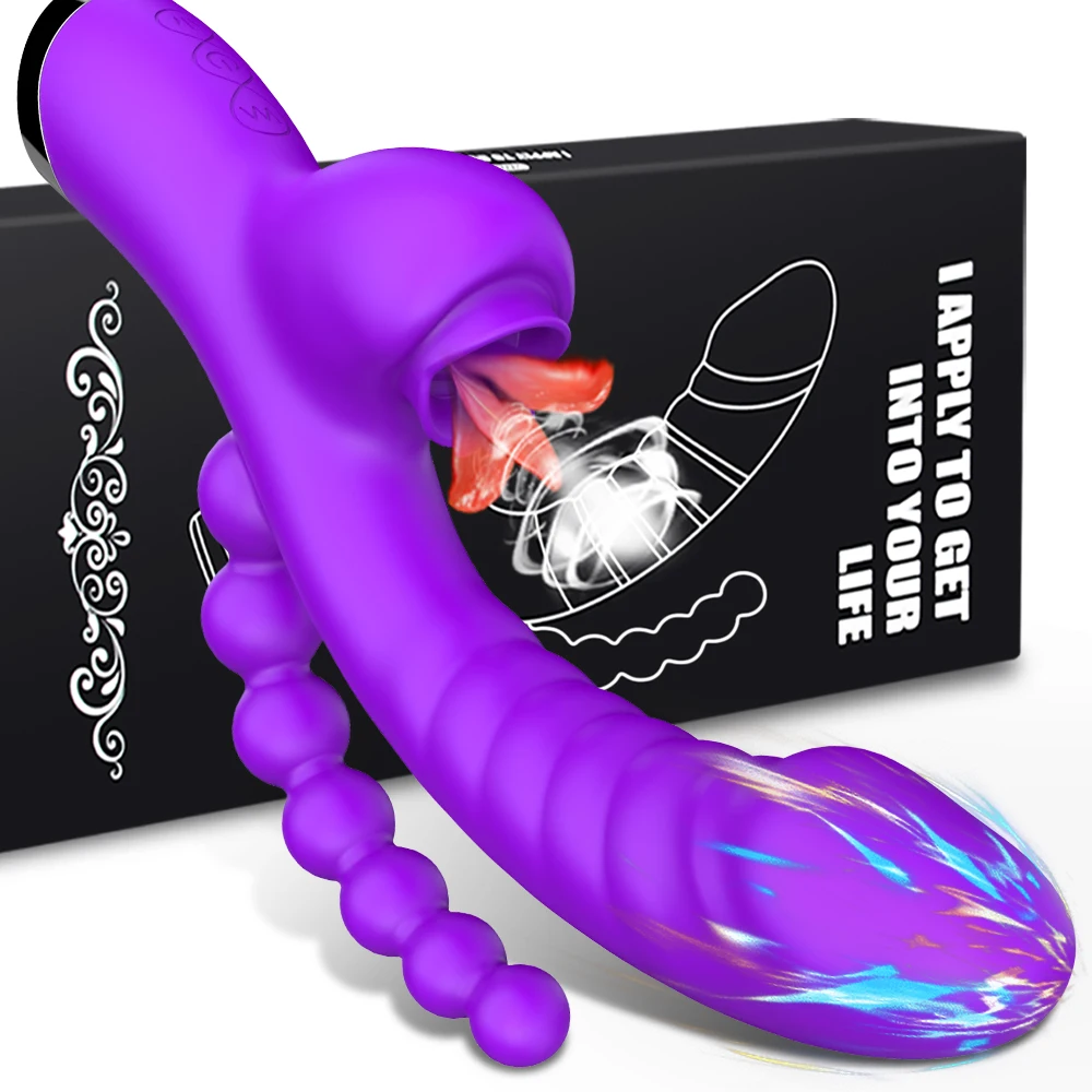 Vibrador con tapón Anal para estimular el ano, tapón Anal para mujeres adultas, juguete sexual para lamer Oral, estimulador del clítoris, vibrador de lengua, masaje SexVagina