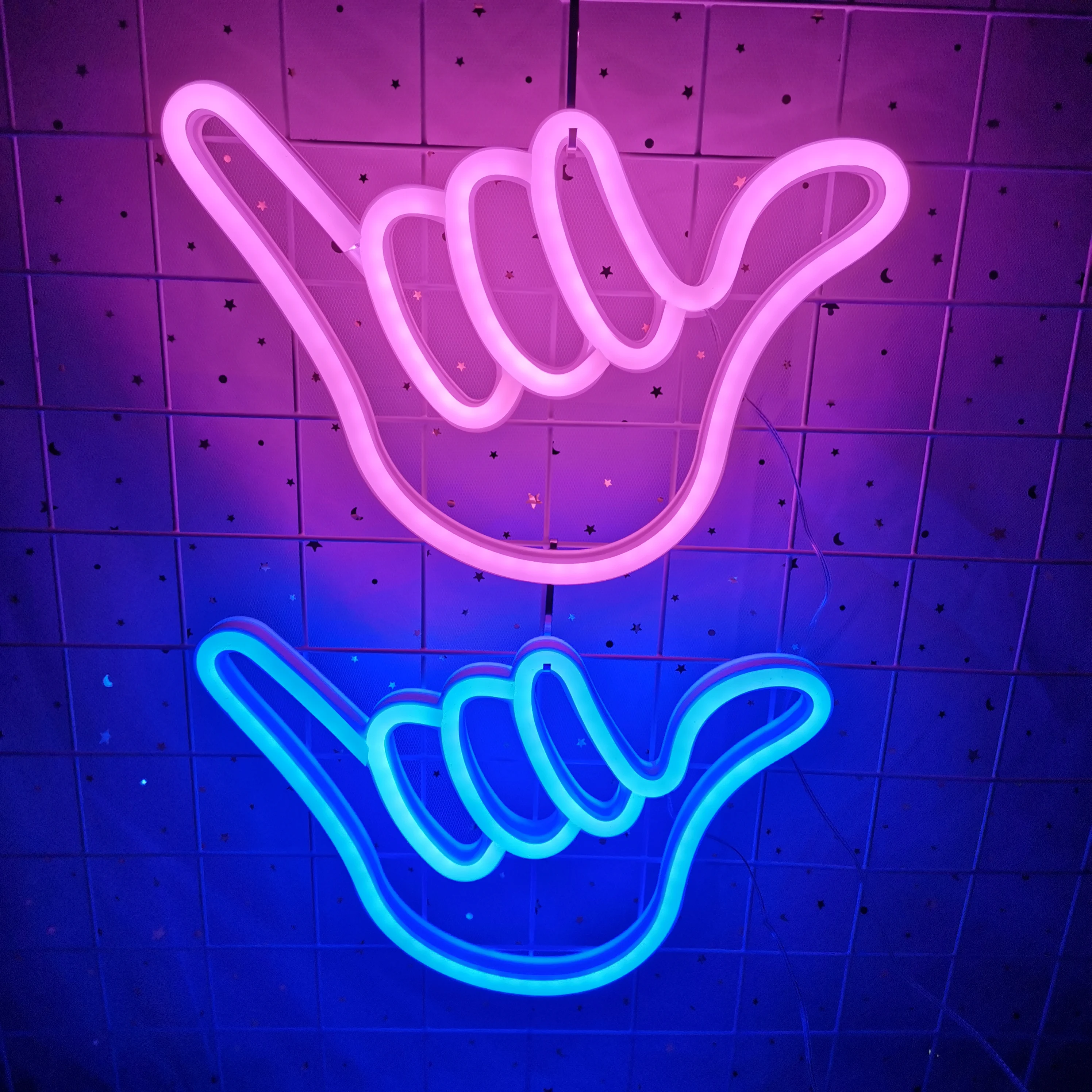 Peace Hand LED Neon Sign Custom Win Victory Gesture Yeah Neon Lights Bedroom Living Room Wall Decoration Home Office Sign Decor