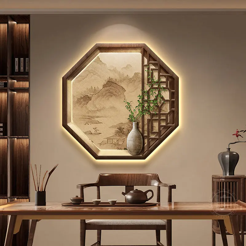 Entryway decorative paintings, new Chinese-style living room hanging paintings tea room atmosphere and high-end arrangement