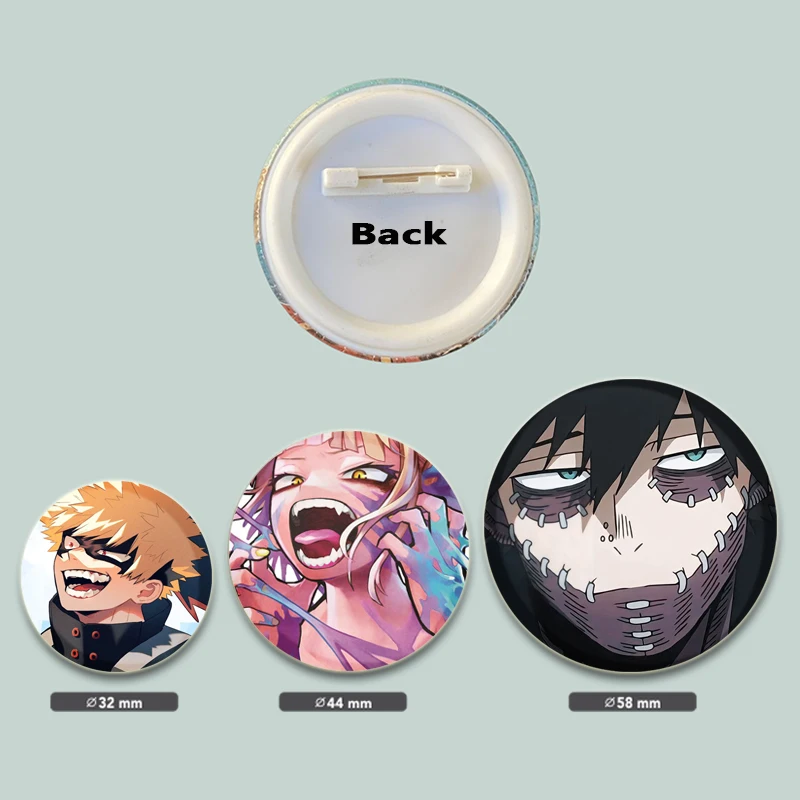 Mijn Held Academia Handgemaakte Broches Cartoon Ronde Badges Animatie Midoriya Izuku Bakugou Pins Badge Rugzak Kleding Decor Cadeau