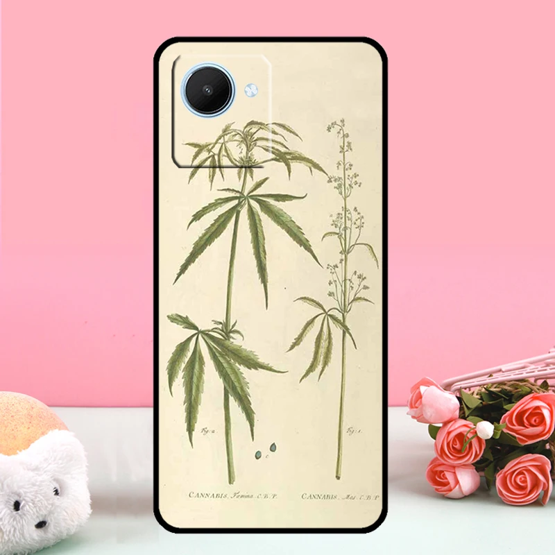 Botanical Drawings Flowers Plants For Realme 12 Pro Plus 9 10 11 GT5 Pro GT Neo5 C21Y C25s C30 C31 C33 C35 C51 C53 C55 Case