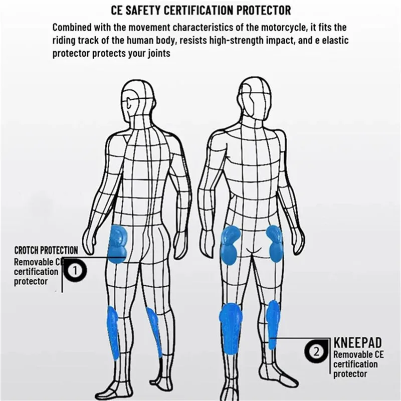 New Motorcycle Black Blue Men Fashion Pants Upgrade Extension Protector Detachable Racing Road Rider Four Seasons Casual Jeans