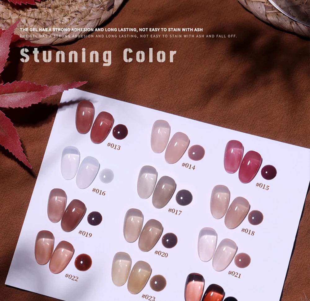 Vendeeni 24 Farben/Set Jelly Clear Gel Nagellack Semi-Permanent Hautfarbe Nude Pink UV LED Soak Off Gel Lack mit Display – Detail 10