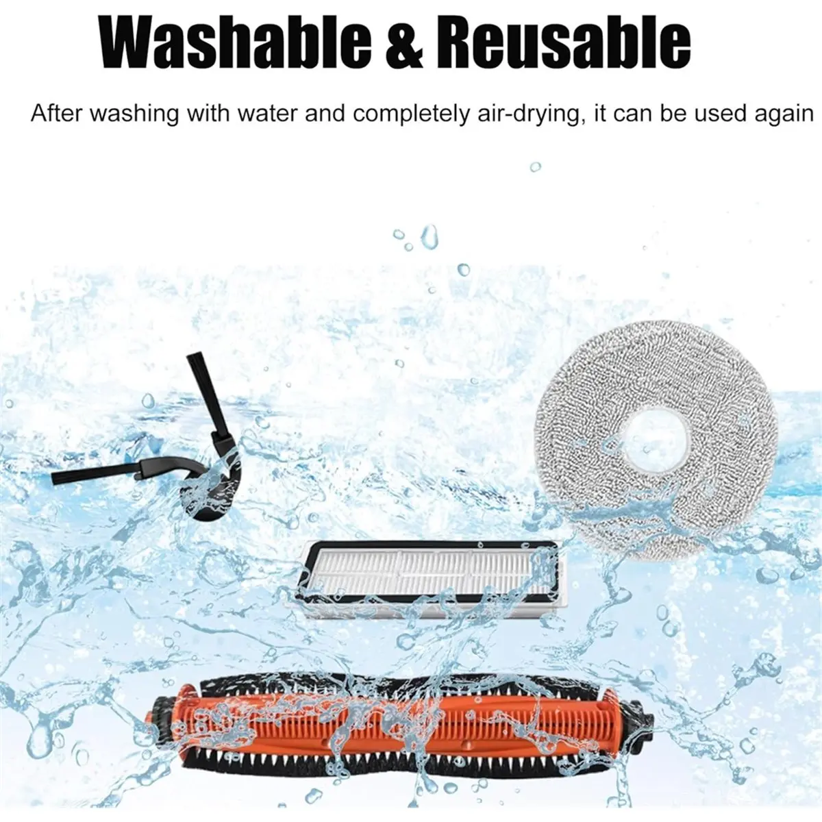 

Vacuum Cleaner Replacement Parts for Robot Vacuum 5/5 Pro, Anti- Hair Cutting Brush,Filters, Mop, Dust Bags