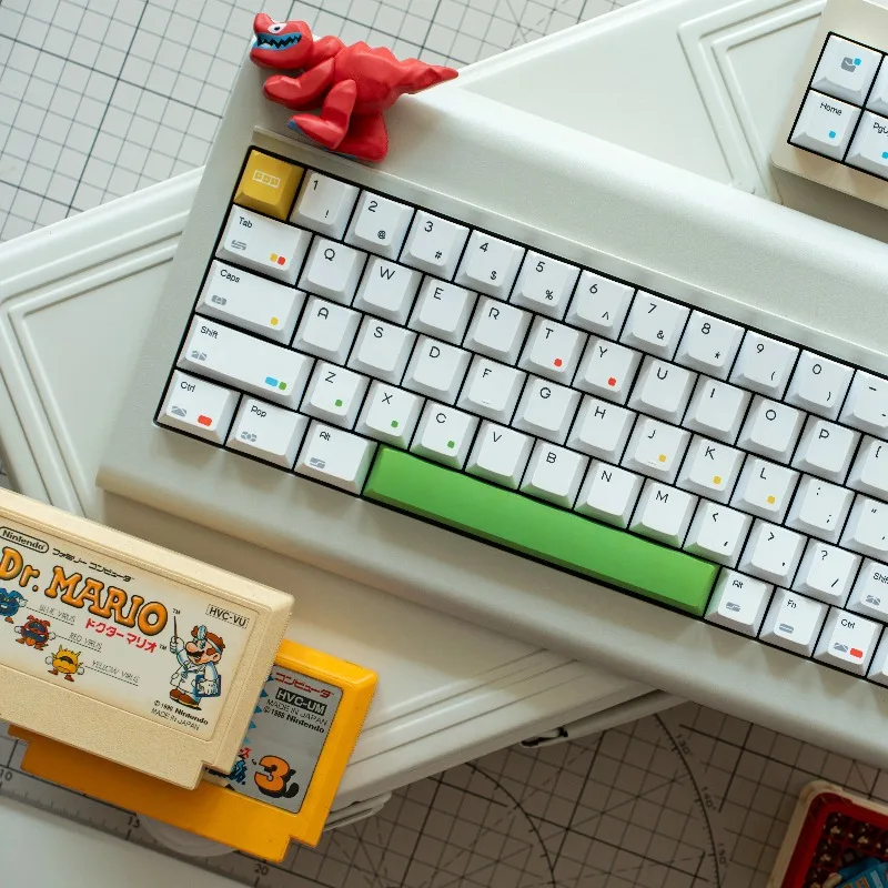 Conjunto de teclas com tema de ponto arco-íris, personalizado, sublimação pbt, perfil cereja, tampa de teclado para teclado mecânico, acessórios, presente