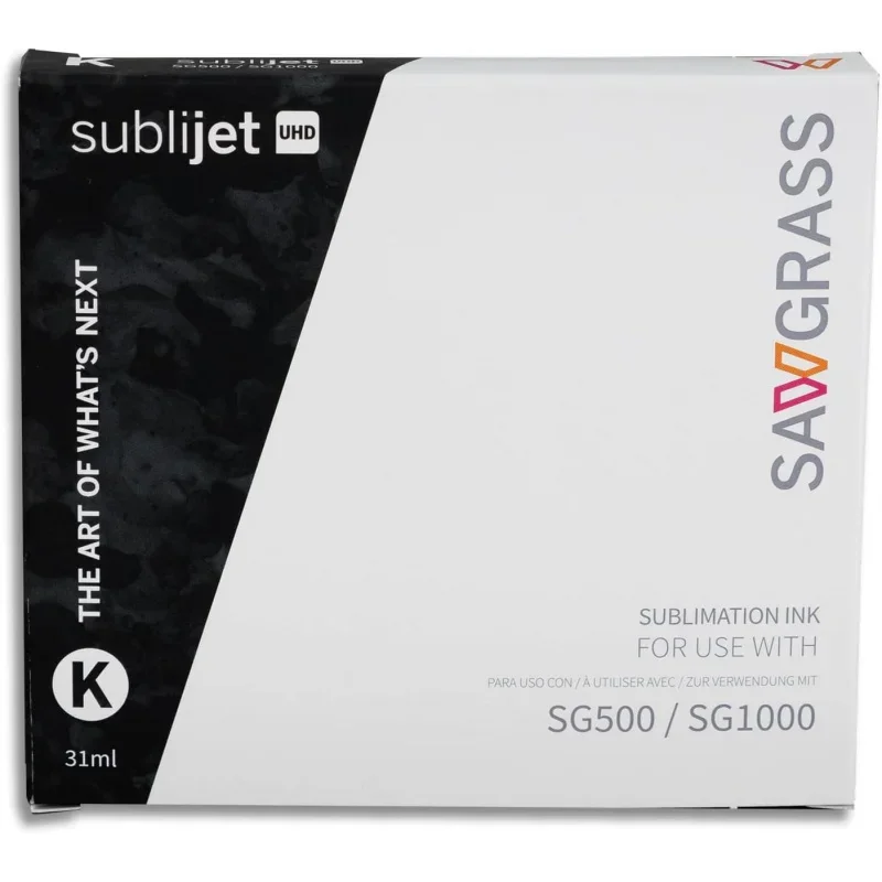 SubliJet UHD Sublimation Ink SG500 & SG1000 - Black (31ml) and 2 Rolls of ProSub Heat Resistant Tape