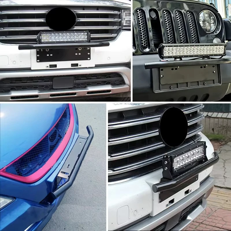 Universal Front Bumper License Plate Log Light Mount Bracket Aluminum Off Road LED Light Bar Frame Holder Car Accessories image 3