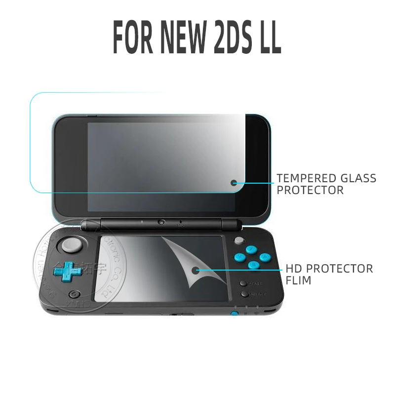 Hothink 1 conjunto superior tela de vidro temperado protetor inferior tela hd filme para novo 2ds ll console