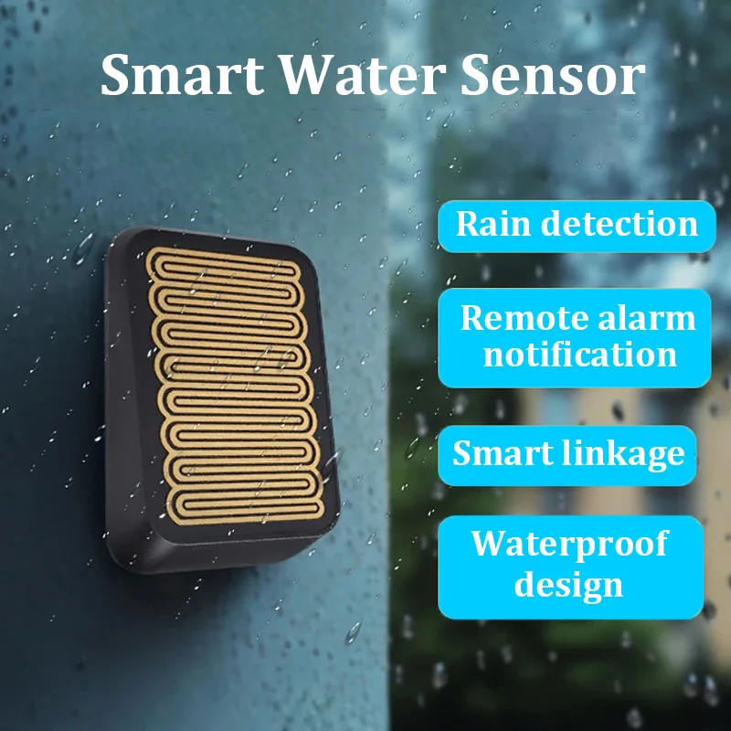 

Умный датчик дождя Tuya Zigbee для беспроводного обнаружения дождя на открытом воздухе, датчик утечки воды, управление связью, поддержка приложения eWelink