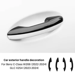 Abs Carbon Fiber Door Handle Trim Cover for Mercedes Benz GLC X254 C Class W206 S206 2022 2023 2024 Car Exterior Accessories