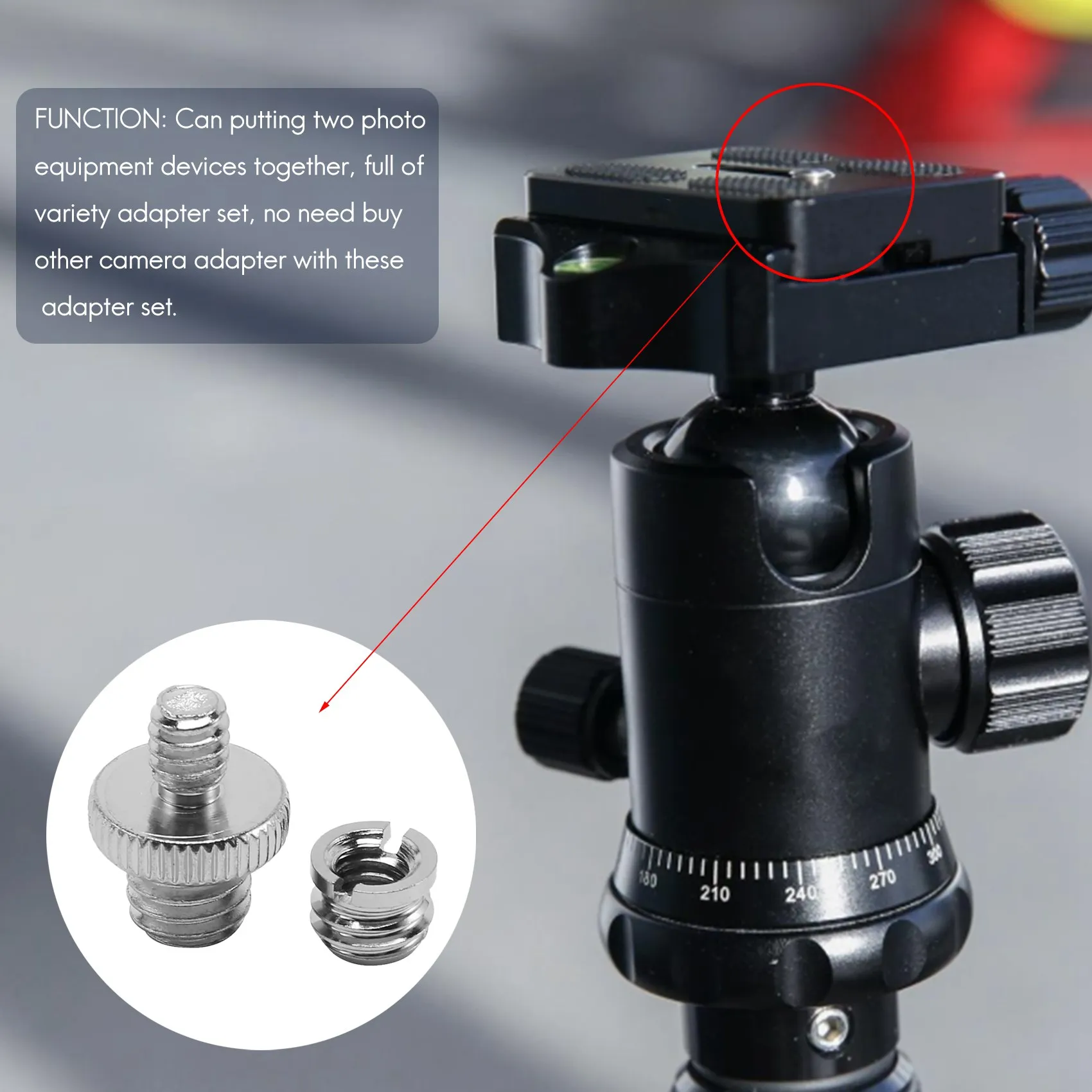 

1/4 Inch And 3/8 Inch Camera Screw Adapter Converter Threaded Mount Set For Tripod Monopod Ballhead Light Stand Shoulder Rig